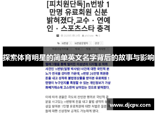 探索体育明星的简单英文名字背后的故事与影响